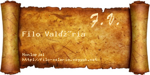Filo Valéria névjegykártya
